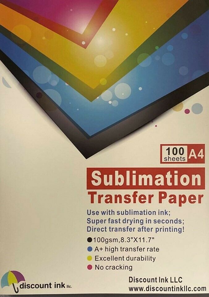 100 Sheets A4 Dye Sublimation Heat Transfer Paper for Polyester Cotton –  discountinkllc